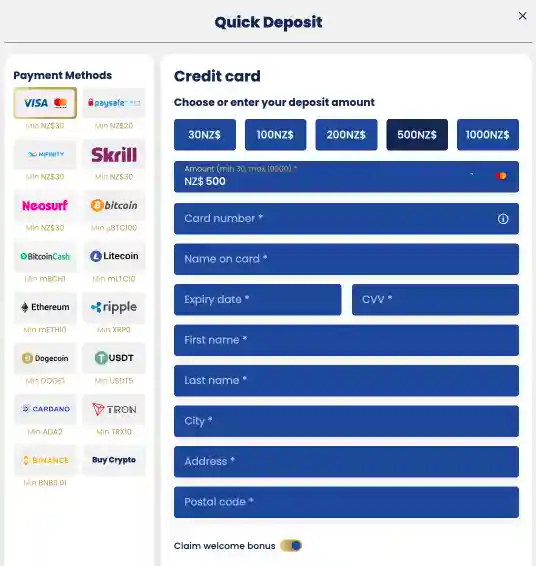 Lukki Casino Deposit Methods