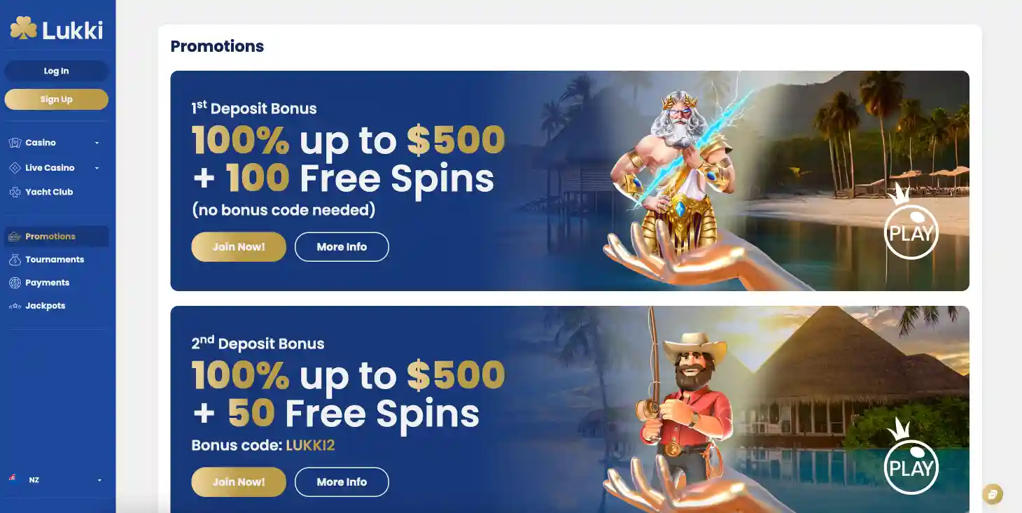 Lukki Casino welcome bonus